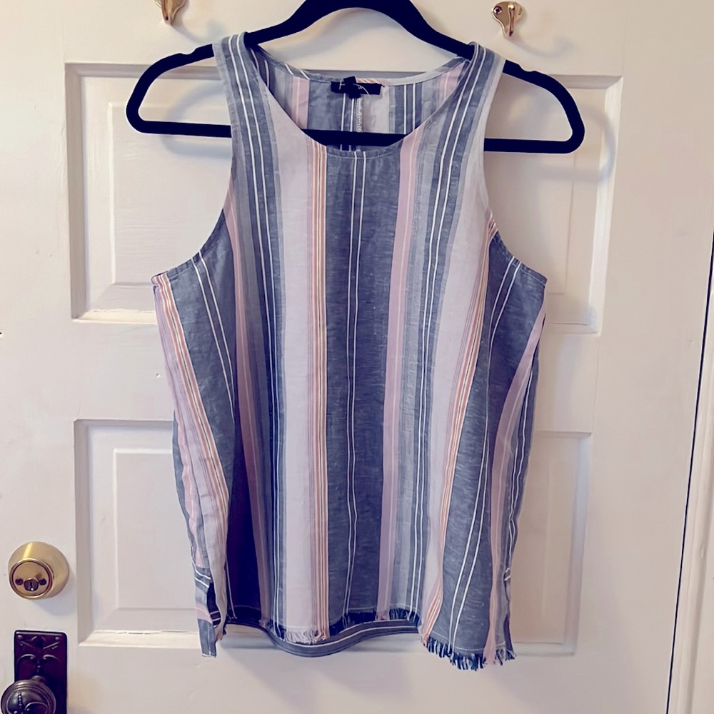 Anthropologie Drew Fringe Hem Tank